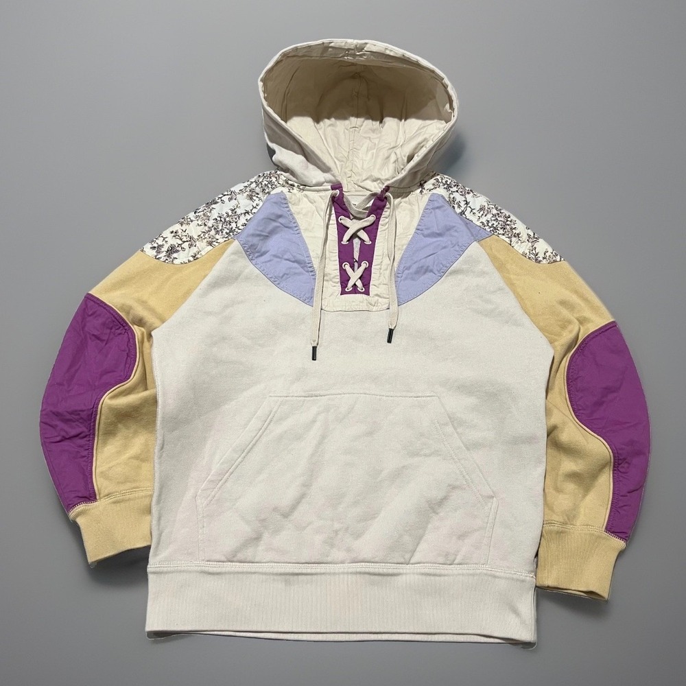 Isabel Marant Etoile Women White Purple HeavyWeight Patchwork Nansylia Hoodie 38